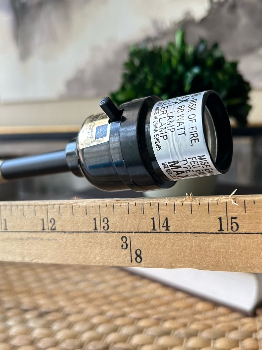 🌴Classy Industrial Gold & Black Geometric Table Lamp W/Shade | USB Port Outlet - Picture 13 of 16